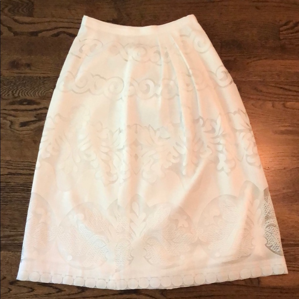 NWT JCrew white midi skirt